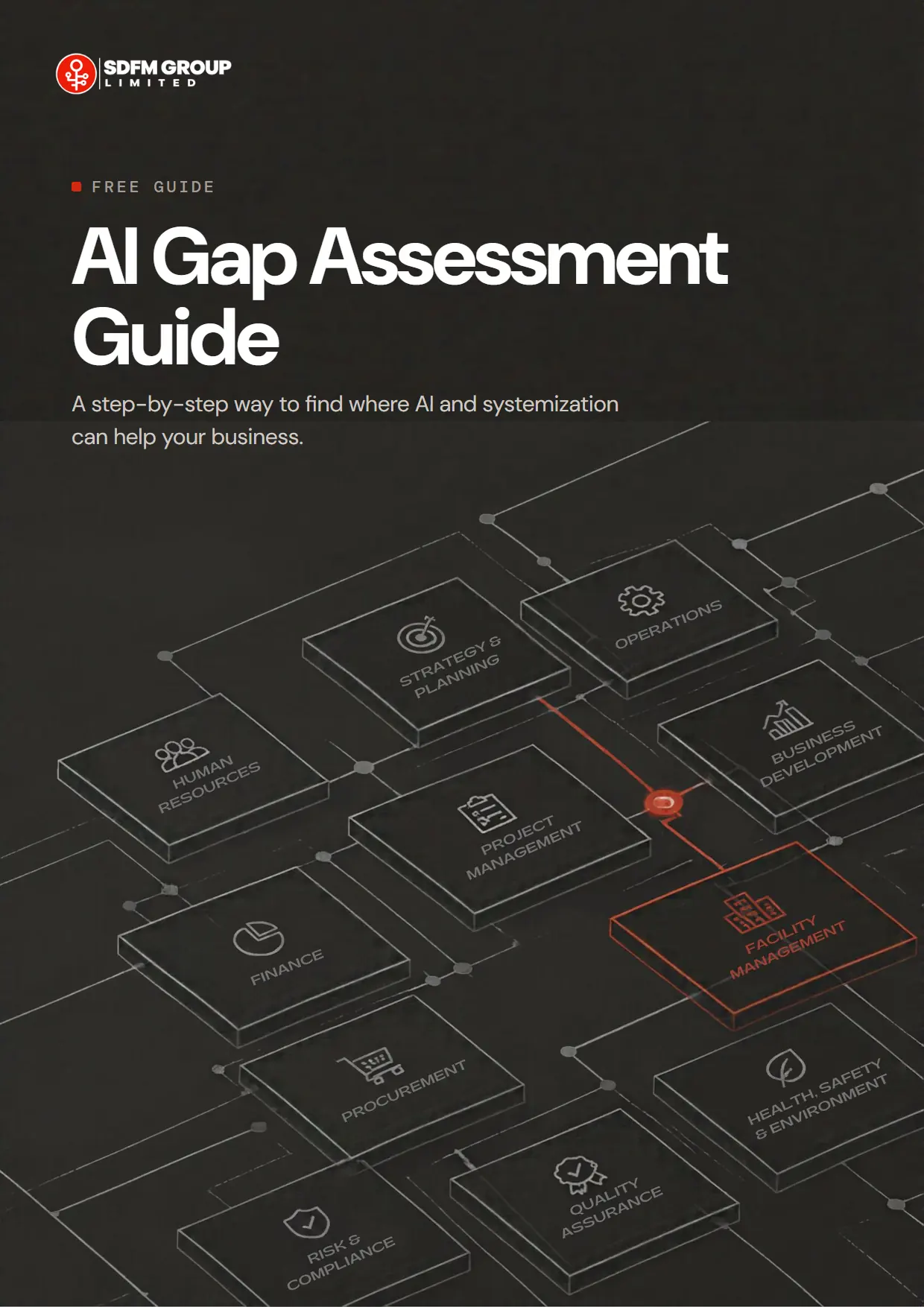 Cover of the SDFM free AI gap assessment guide
